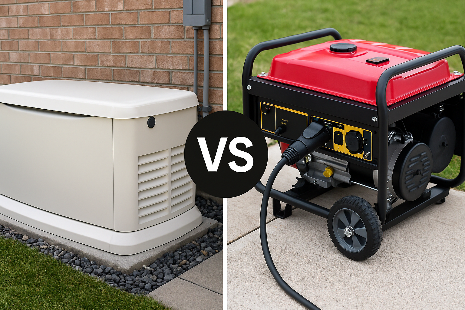 Alpha Electric comparison of whole-home standby generator and portable generator for Ontario homes
