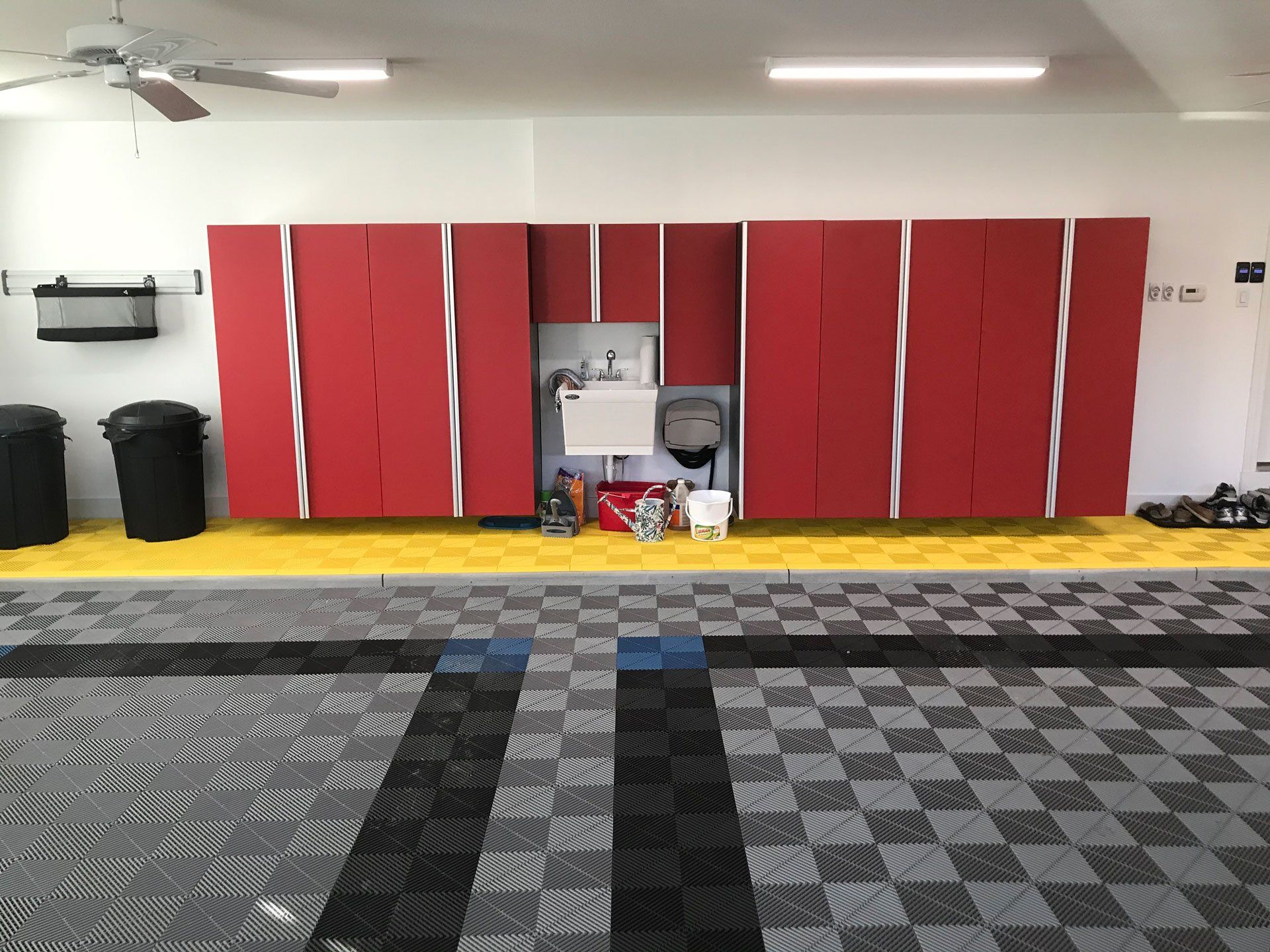 Red Garage Cabinets & Swisstrax Flooring