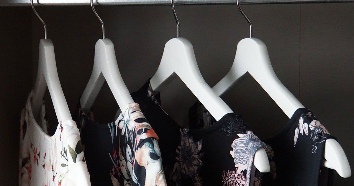 Dresses Hanging in Closet