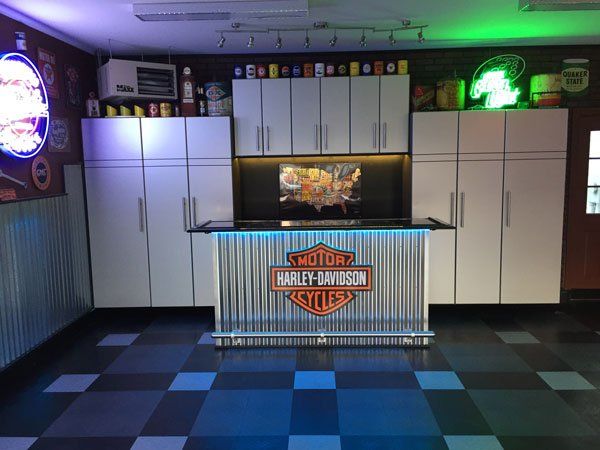 Harley Davidson Themed Custom Garage Storage System