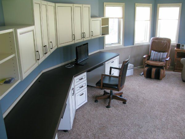 Custom Garage Cabinets with Built-in Desk