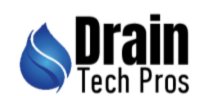 A logo for drain tech pros with a blue drop of water
