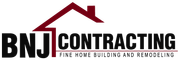 BNJ Contracting logo with maroon roof graphic and black text, &ldquo;Fine Home Building and Remodeling.&rdquo;