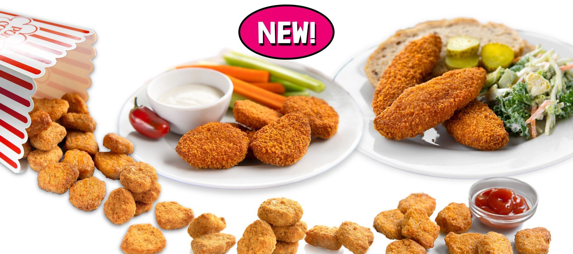 New products from Rebellyous Foods - Kickin' Popcorn Bites, Spicy Nuggets and Spicy Tenders