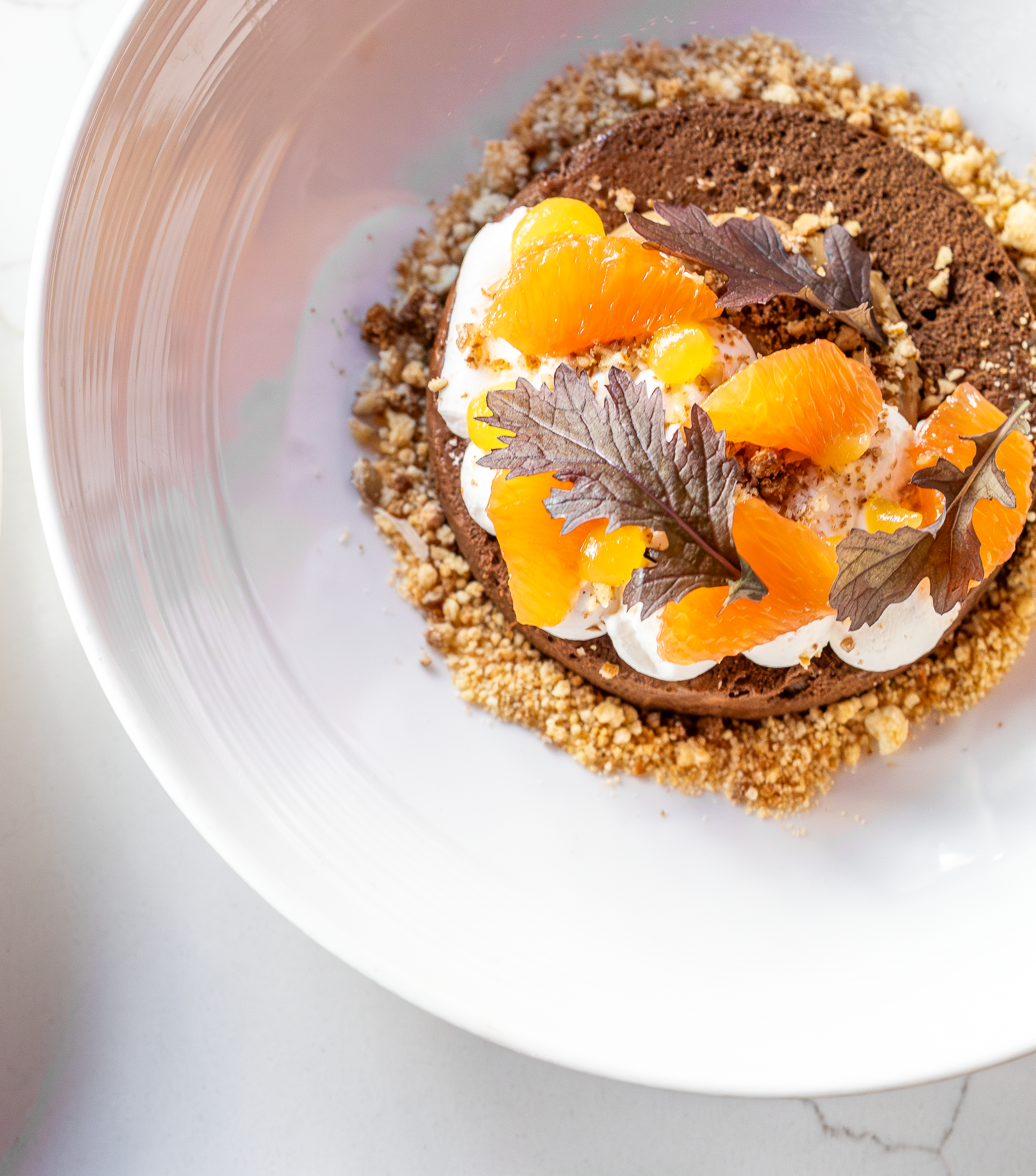 Dish with Oranges and Leaves