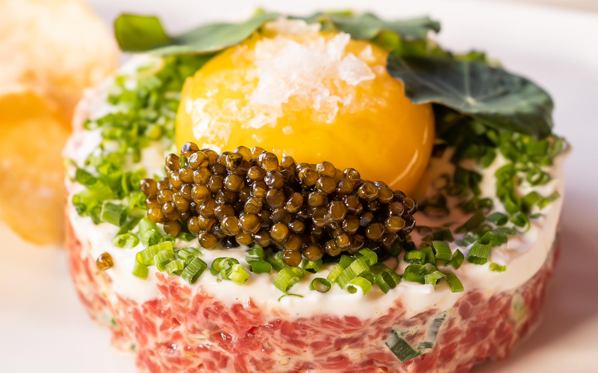 Beef Tartar with Egg and Caviar Beef Tartar with Egg and Caviar