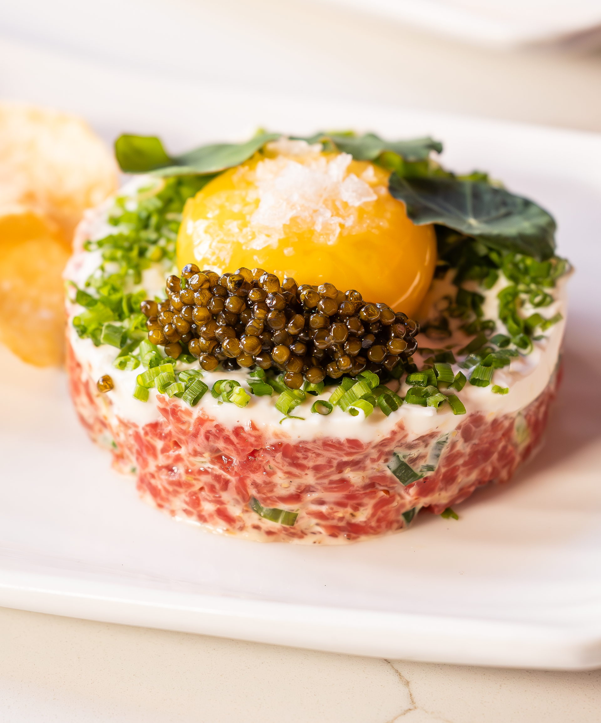 Beef Tartar with Egg and Caviar
