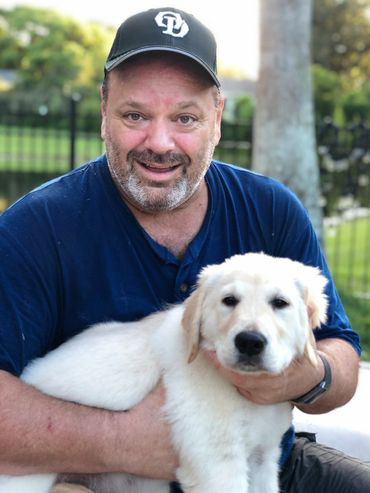 Old Man Holding A Puppy - Livermore, CO - Marlos Golden Retrievers