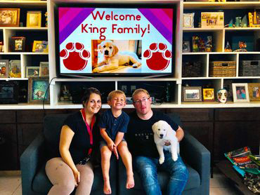 Welcome Greetings King Family - Livermore, CO - Marlos Golden Retrievers