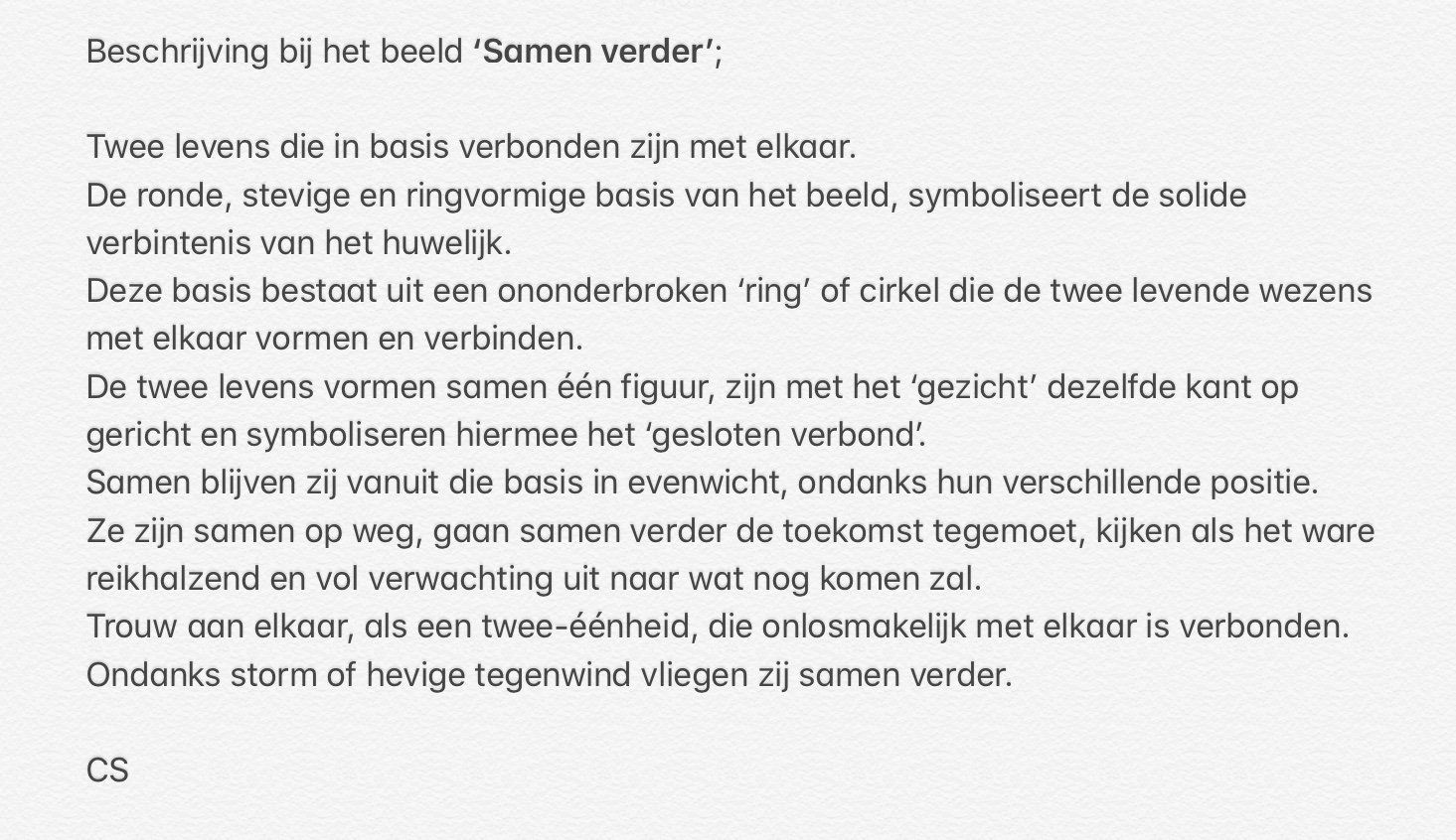 Beschrijving beeld “Sámen verder”