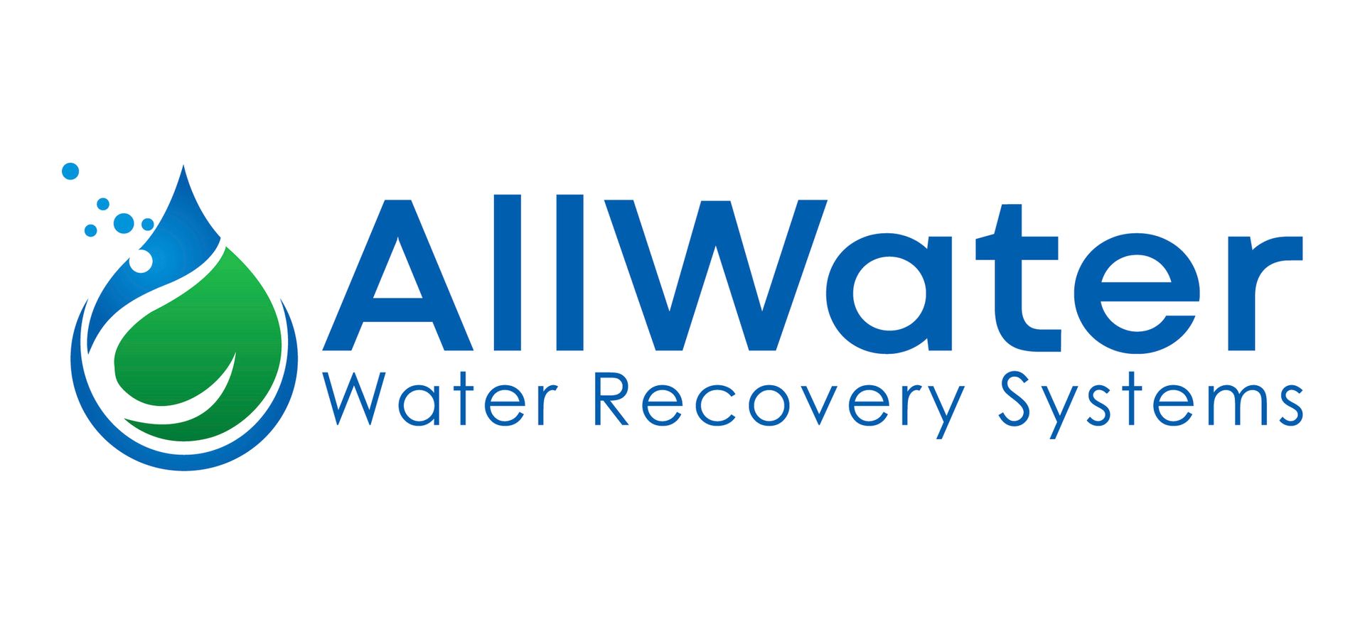 The AllWater Water Recovery Systems logo is blue and green.