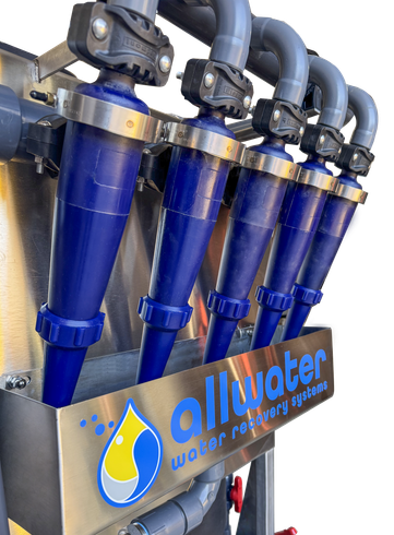 piping for a water reclaim system that says AllWater water recovery systems on it