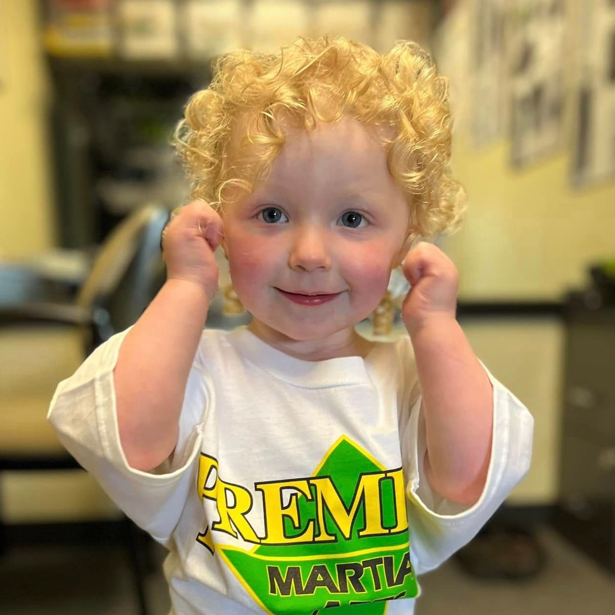 a young child bowing