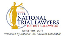 The national trial lawyers top 100 trial lawyers logo is presented by the national trial lawyers association.