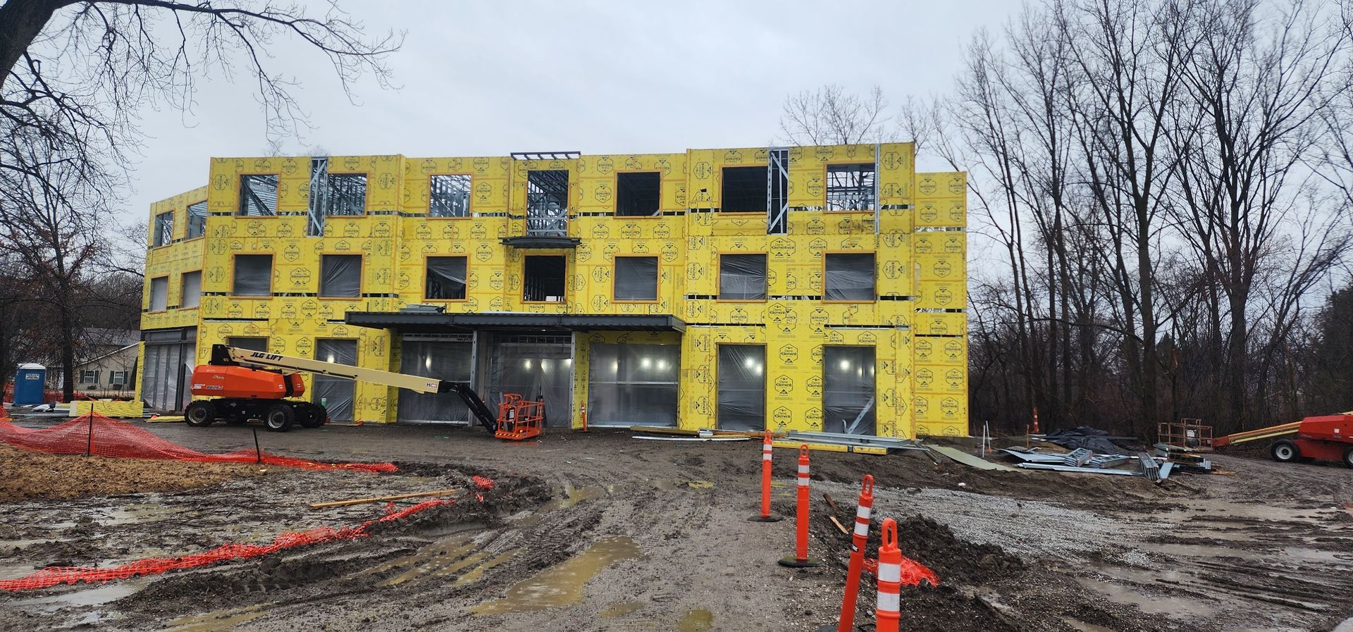 Multi level building being built