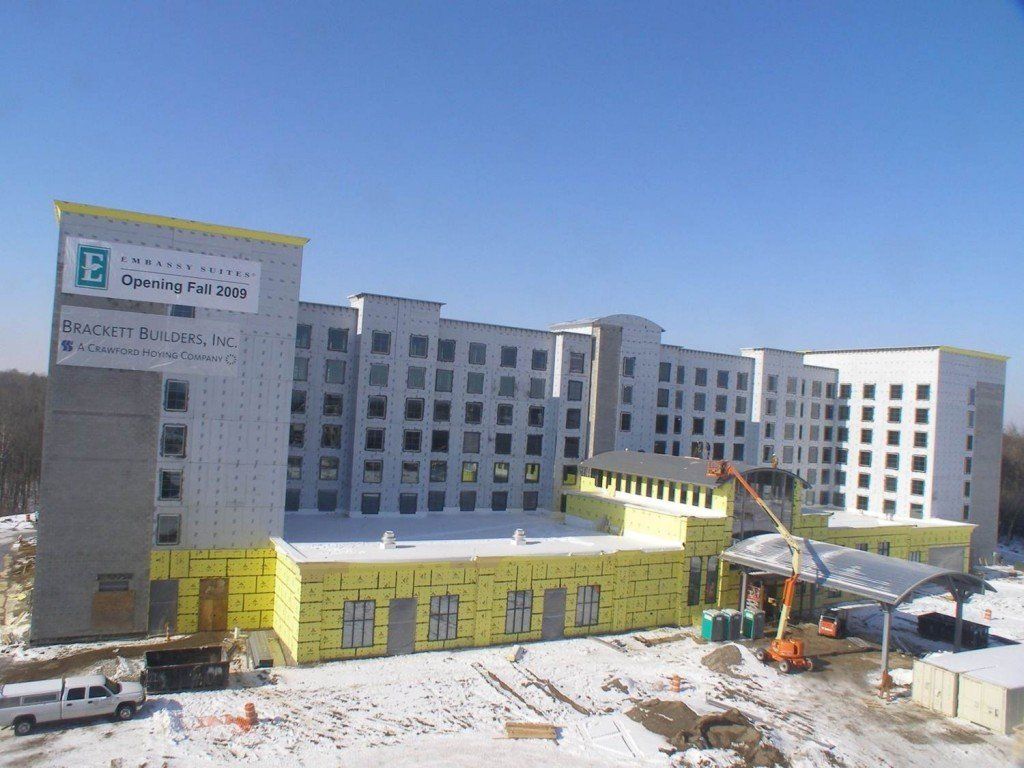 A large building under construction.