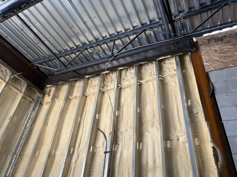 A building with a lot of foam on the walls and ceiling.