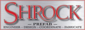 A logo for Shrock Prefab.