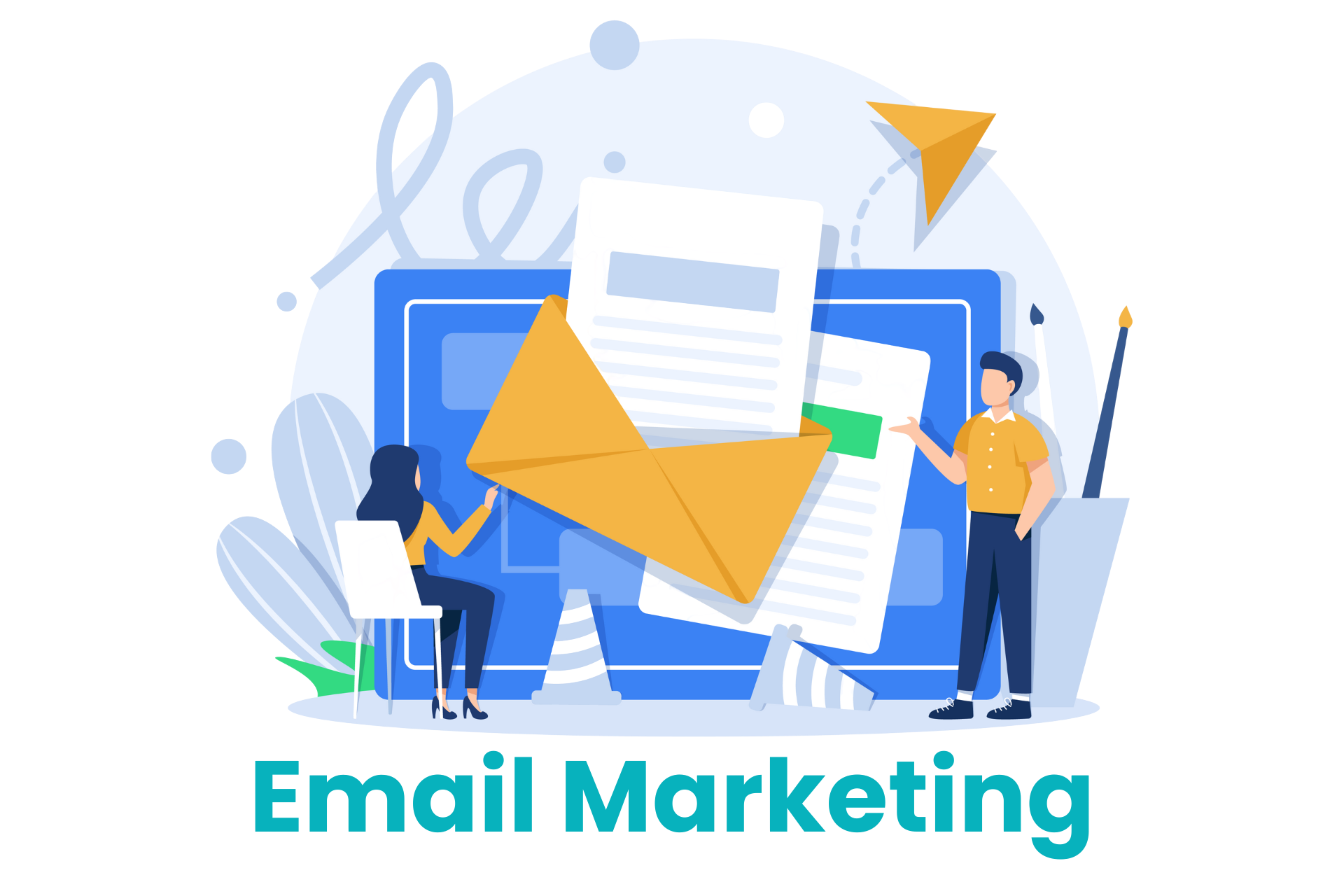 Person checking emails on a computer with marketing campaign statistics