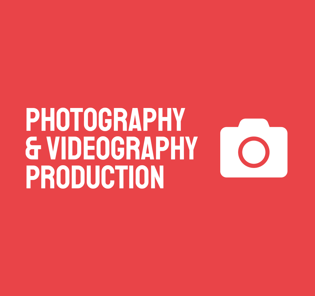 Red background with white text 