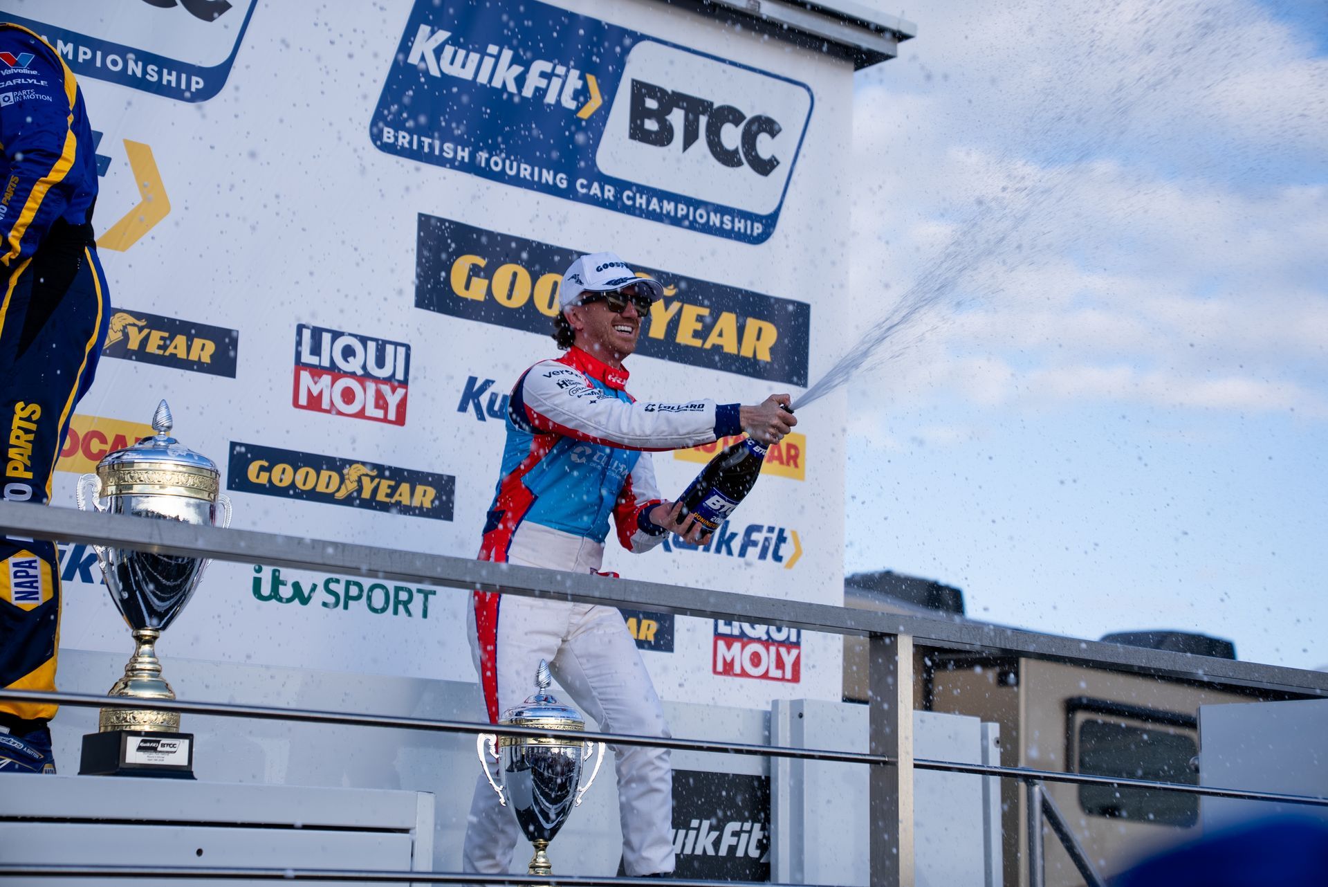 Tom Ingram celebrating with champagne bttc doningon 2026