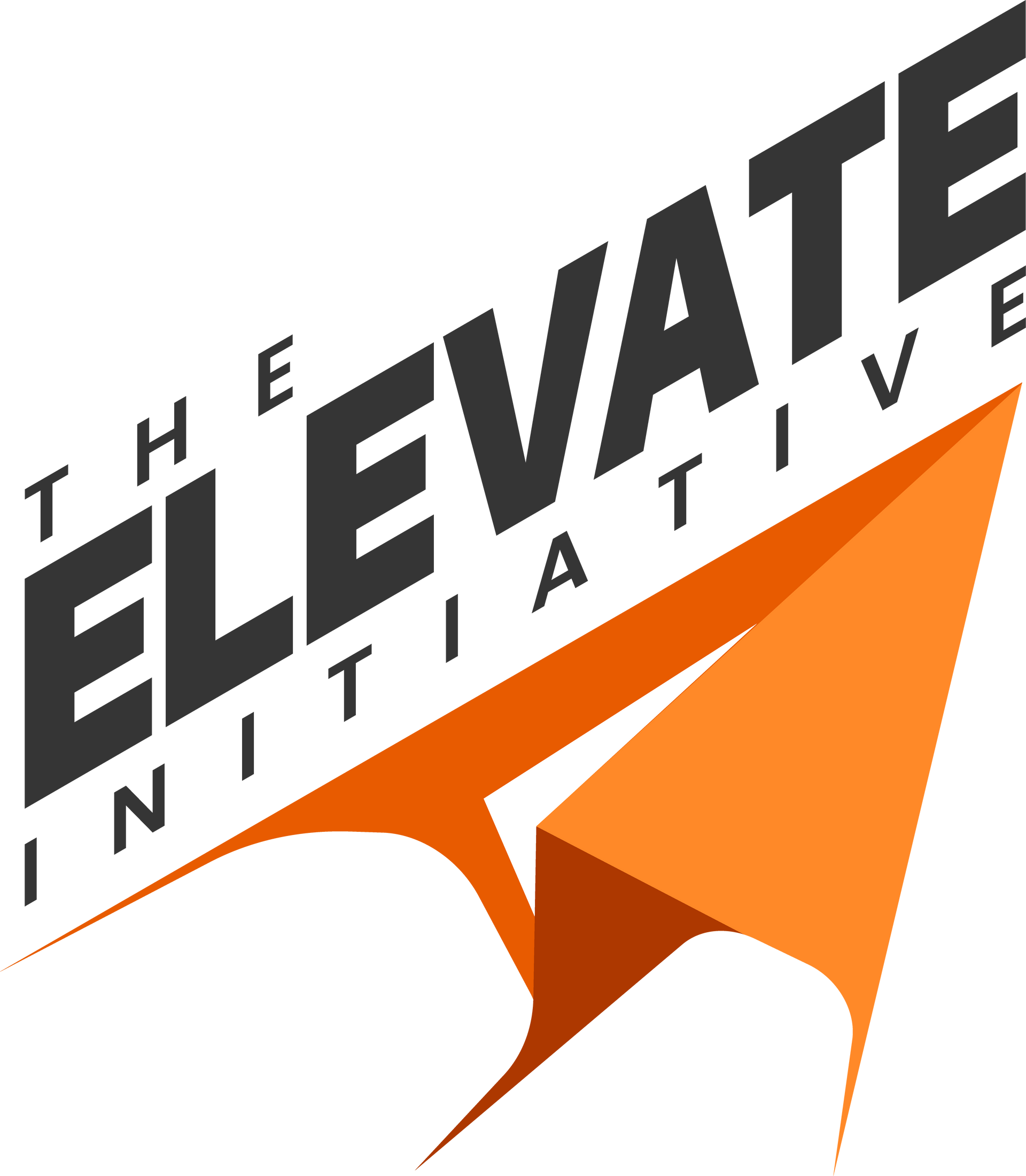 an orange and black logo for the elevate initiative