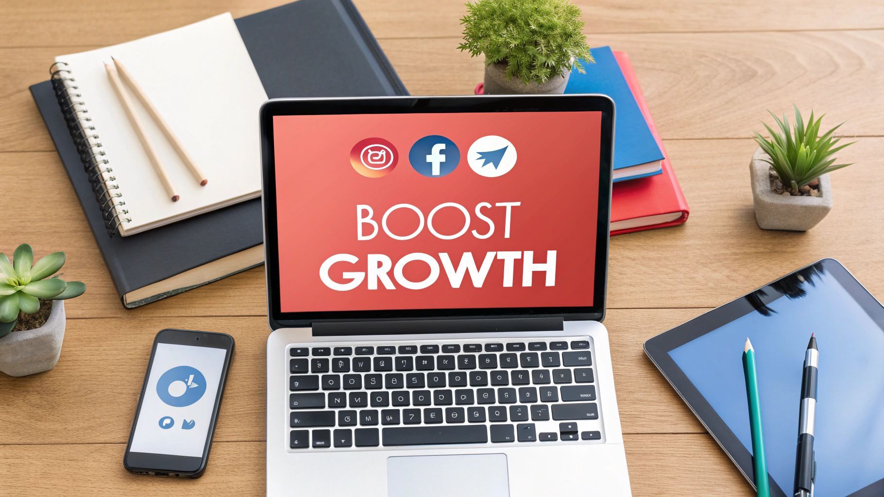 boost growth on laptop 