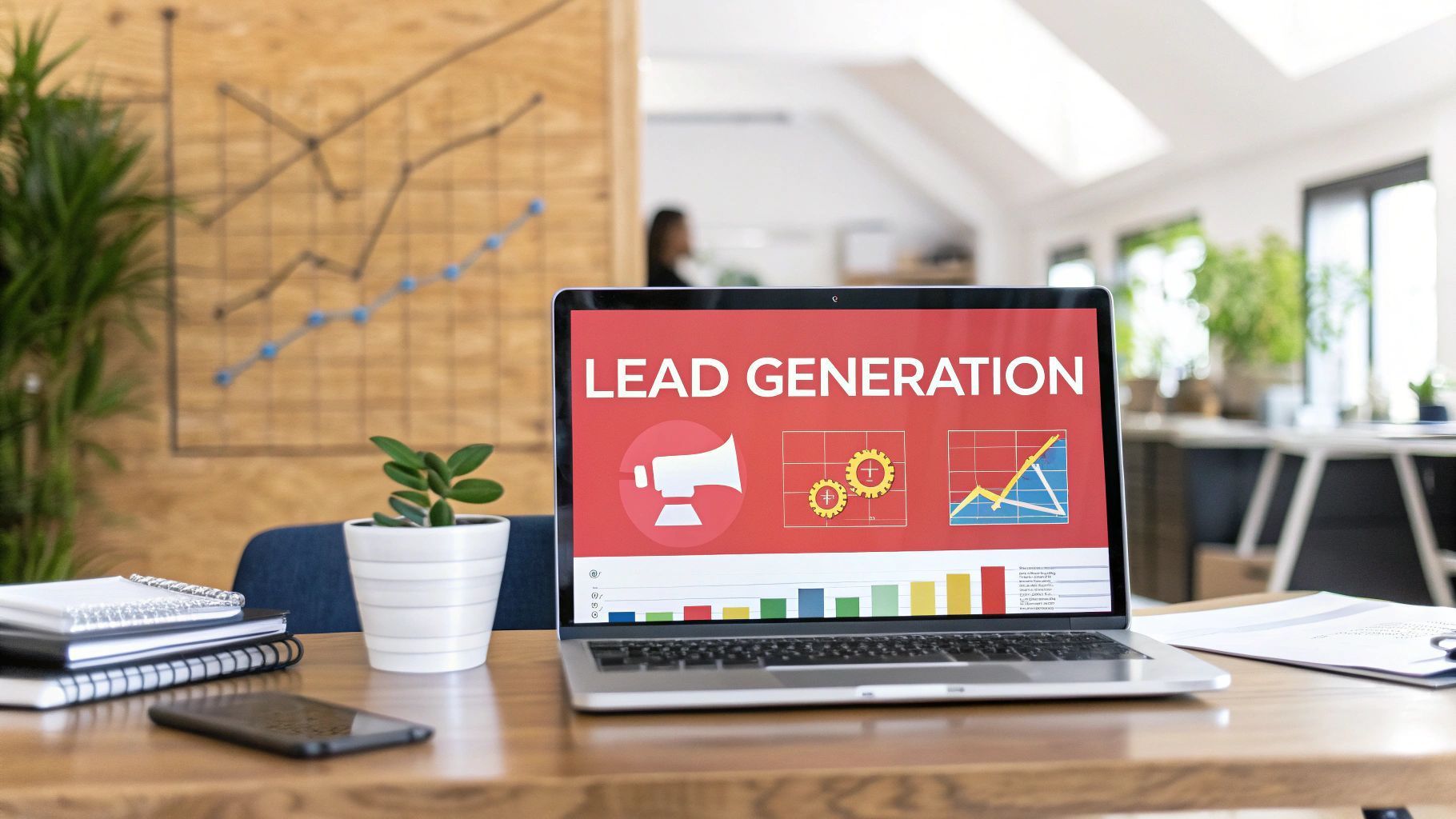 Lead generation shown on laptop