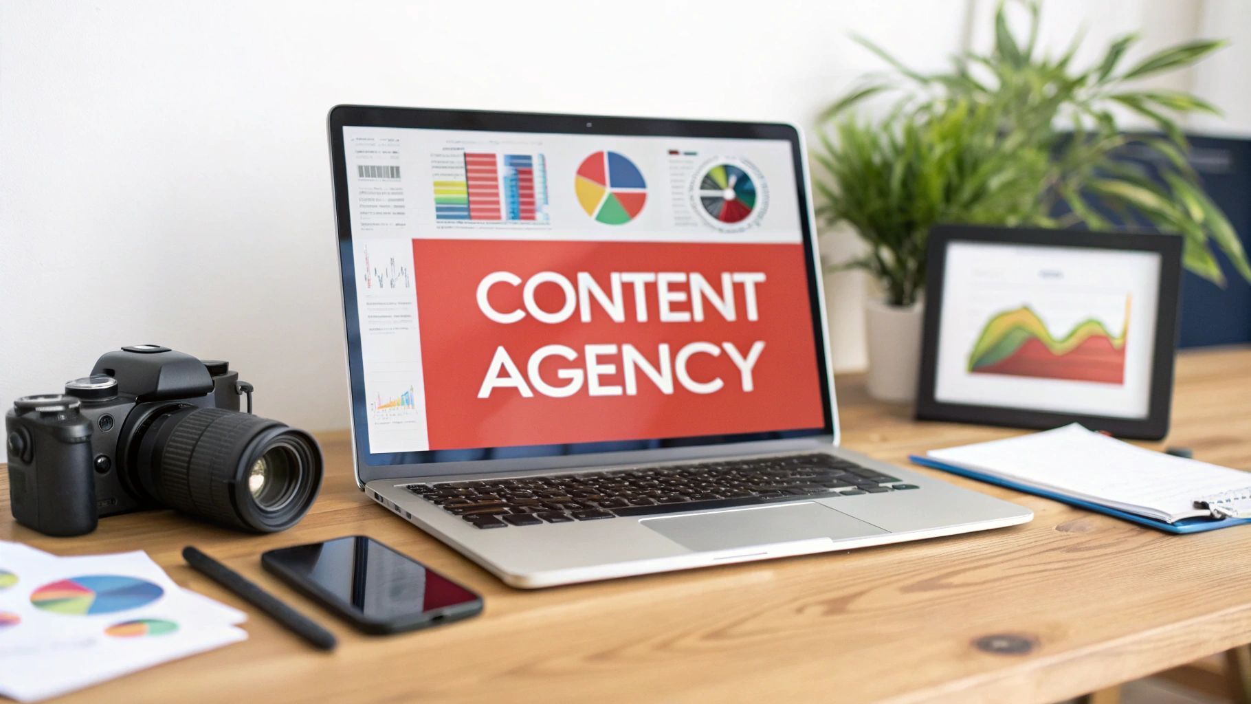 Content agency graphic of a laptop