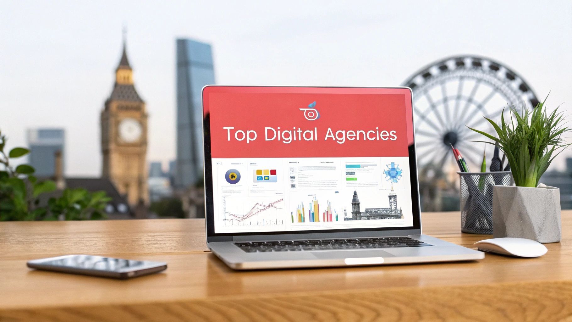 Laptop on desk displaying