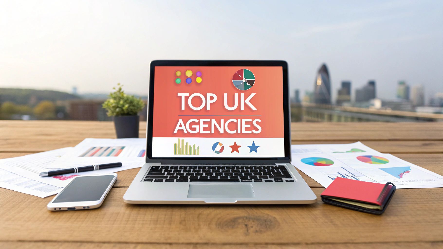 Top UKmarketing agencies on website on laptop