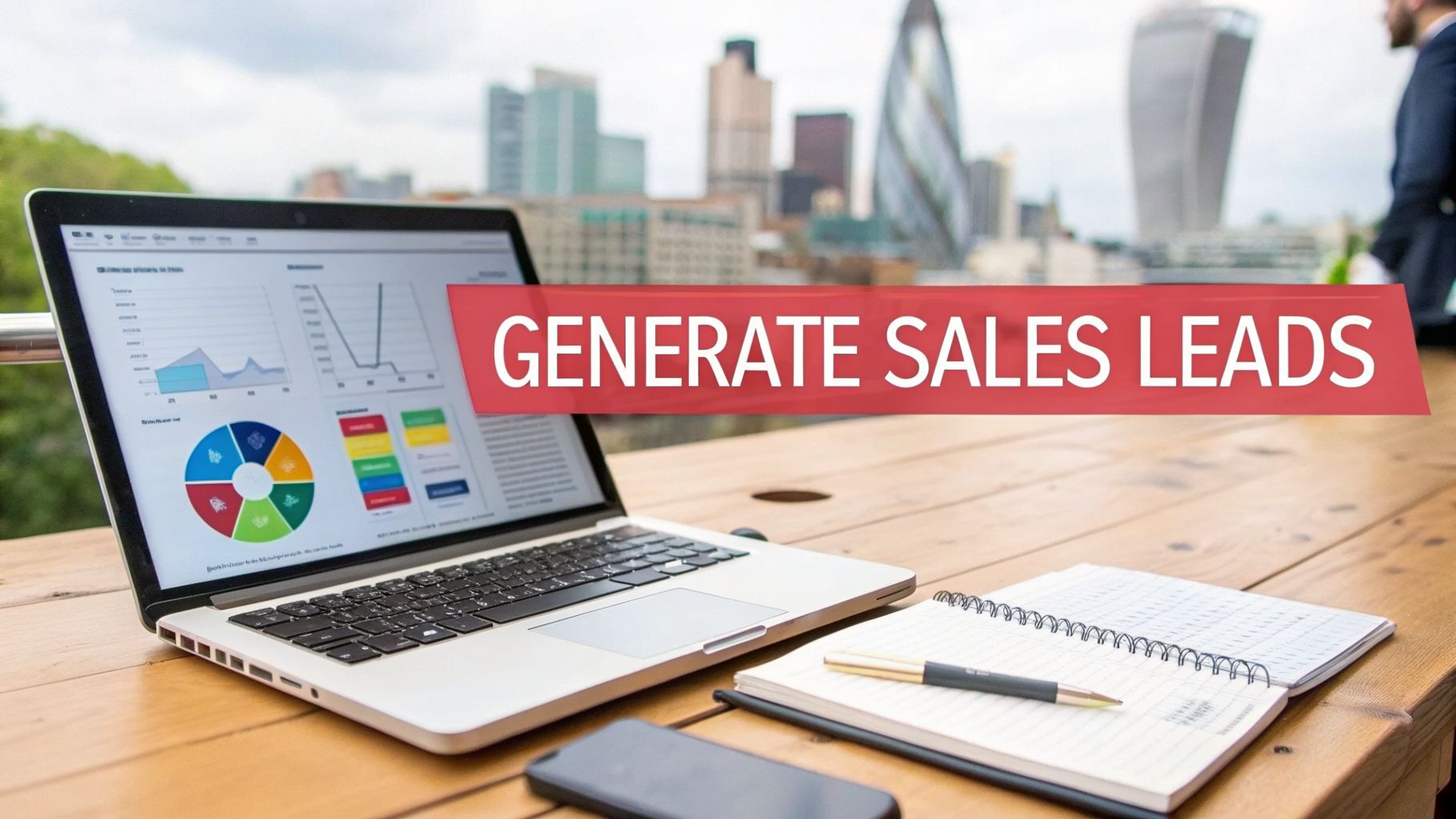 Laptop displaying sales data with