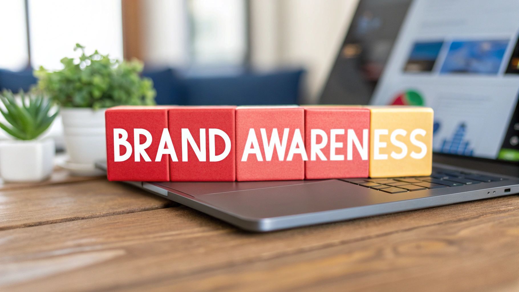 Red and yellow blocks spelling 