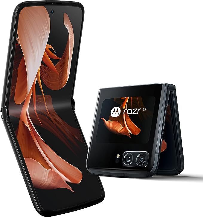 a motorola razr folding phone is shown on a white background