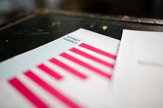 White paper with pink bar graph, 