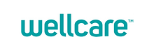 The wellcare logo is blue and white on a white background.