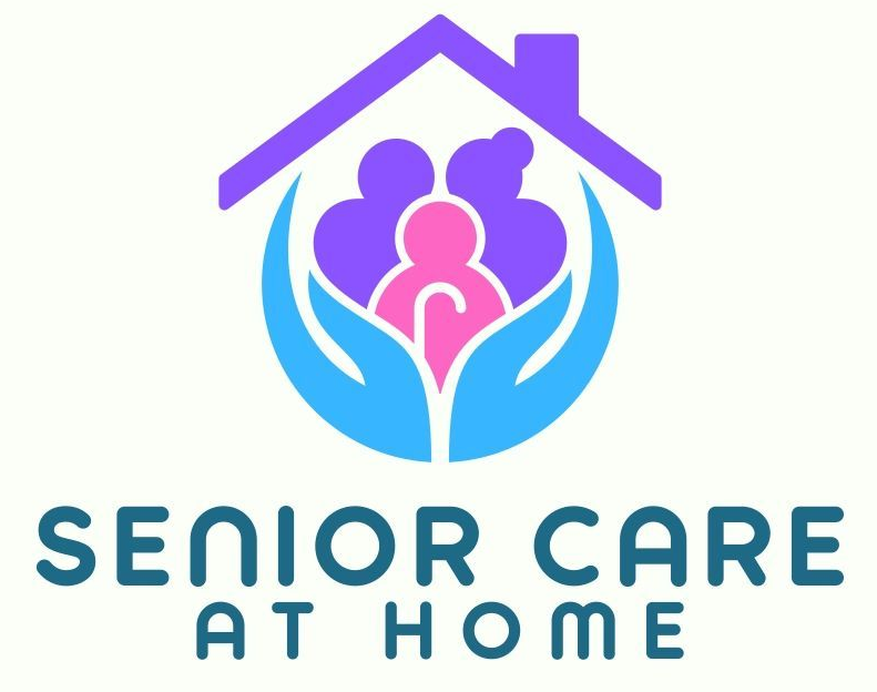 Logo: House, figures, and hands in blue, purple, and pink, 