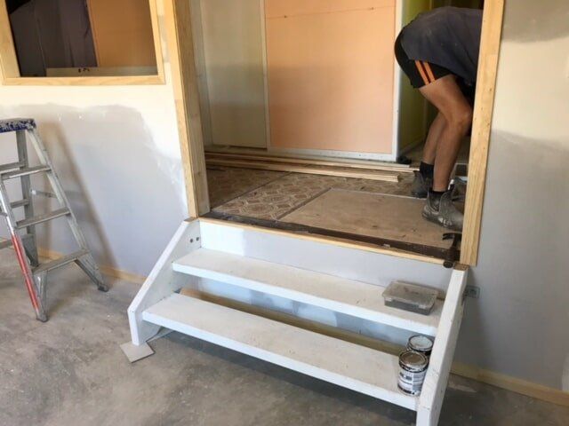 Painted two step stair