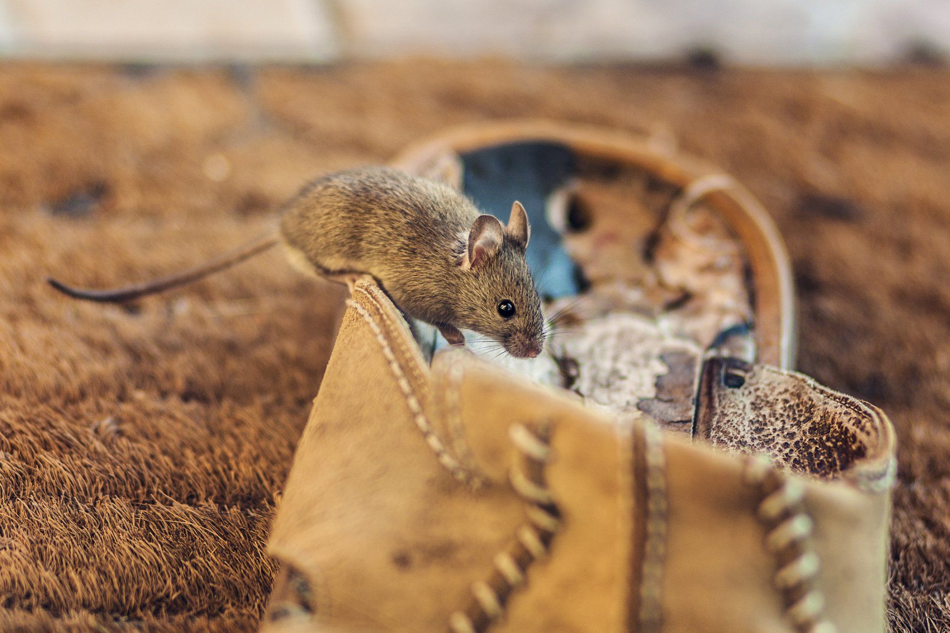 House Mouse On The Living Room Carpet — Cuba, MO — A & A Pest Control Technologies LLC.