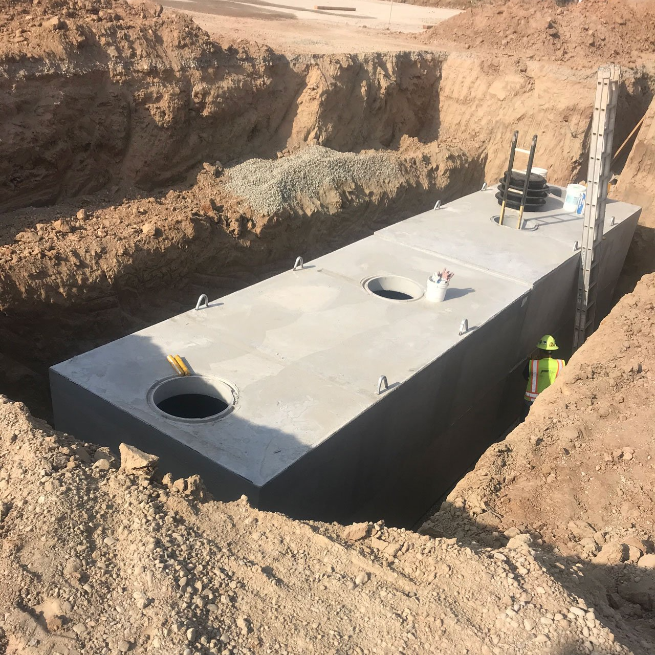 A septic system installation in Elk Grove, CA