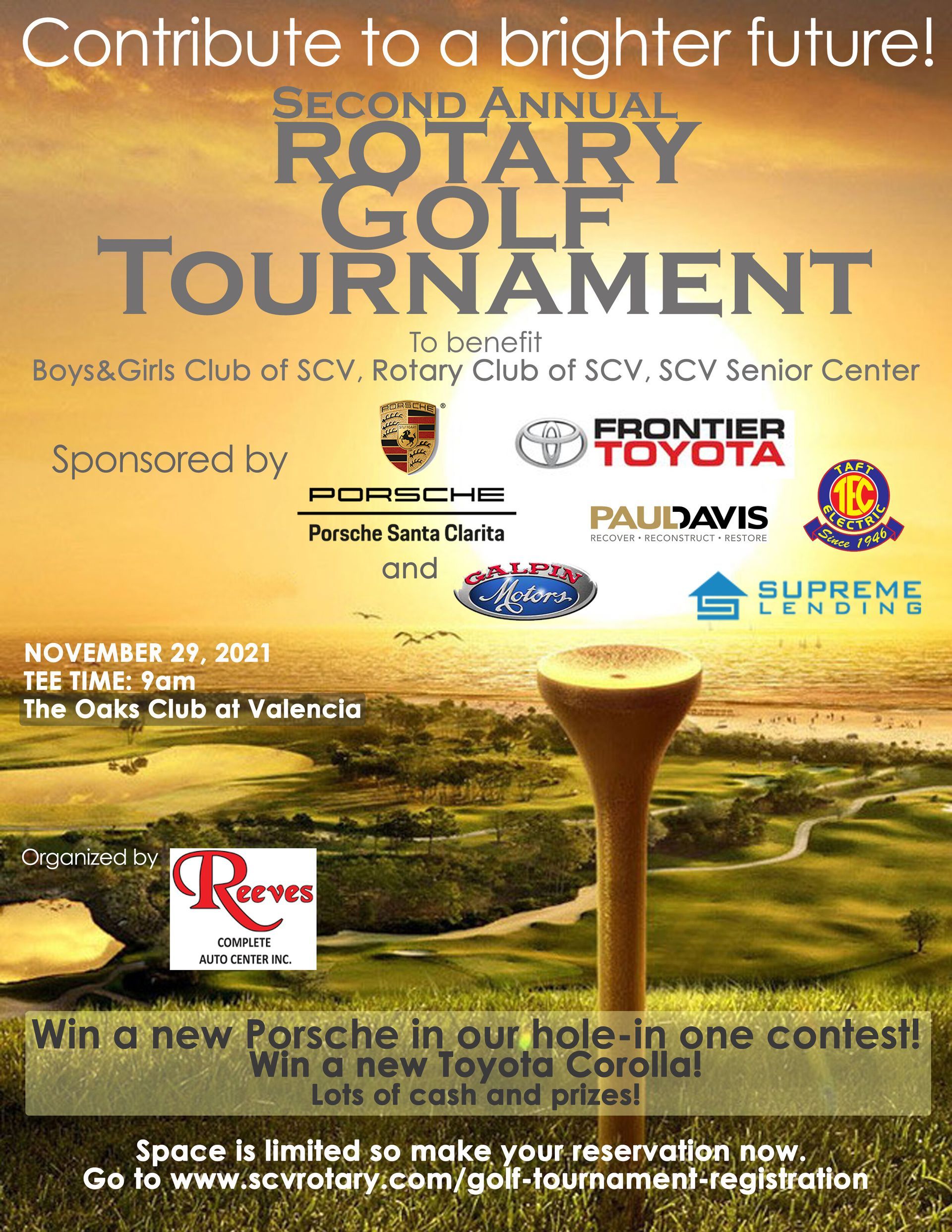 A poster for the second annual rotary golf tournament