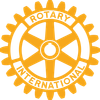 An orange and white logo for rotary international