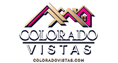 A logo for colorado vistas with a house on the roof