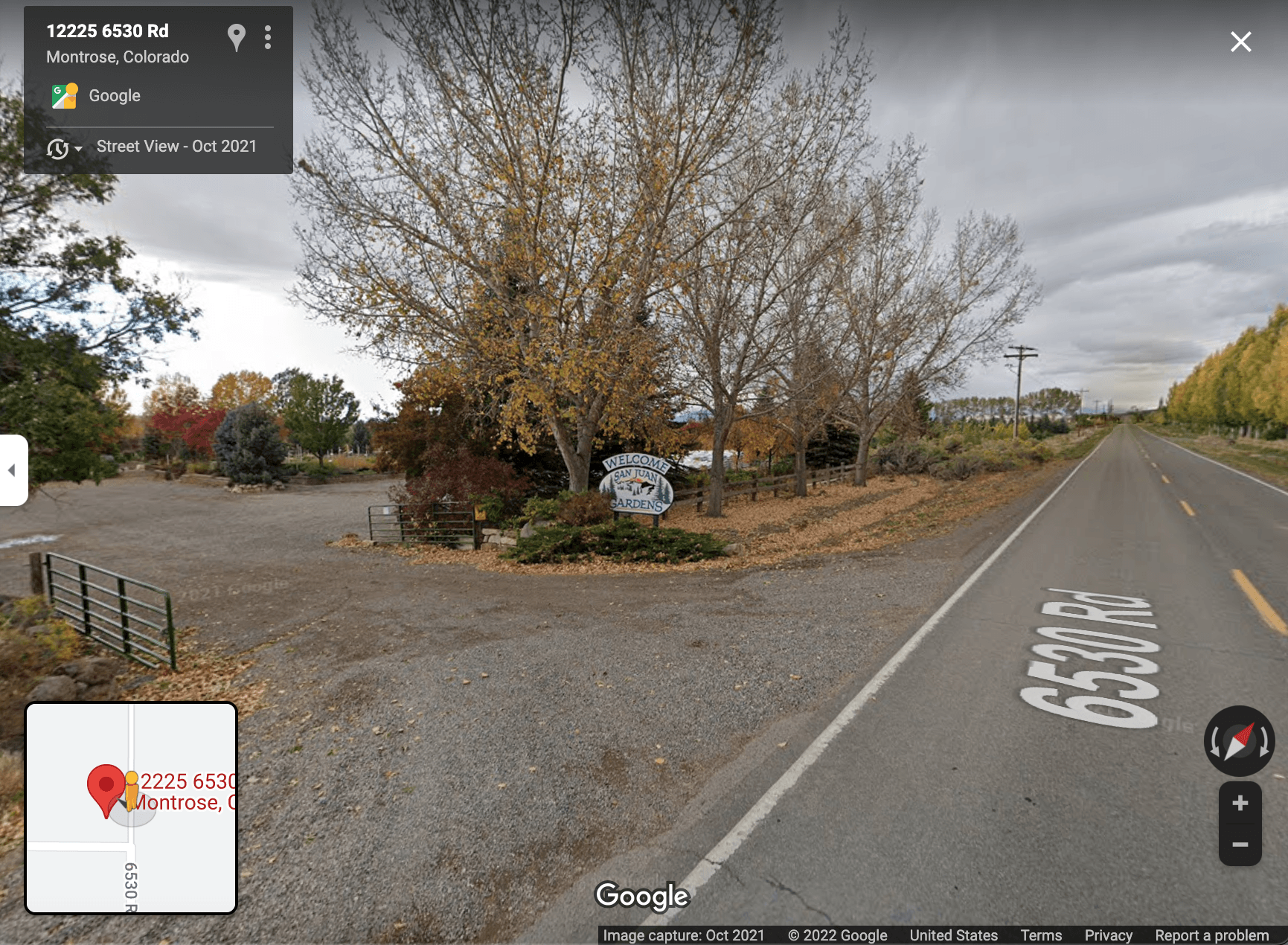 Google Maps Screenshot, 12225 6530 Rd, Montrose, CO – San Juan Gardens