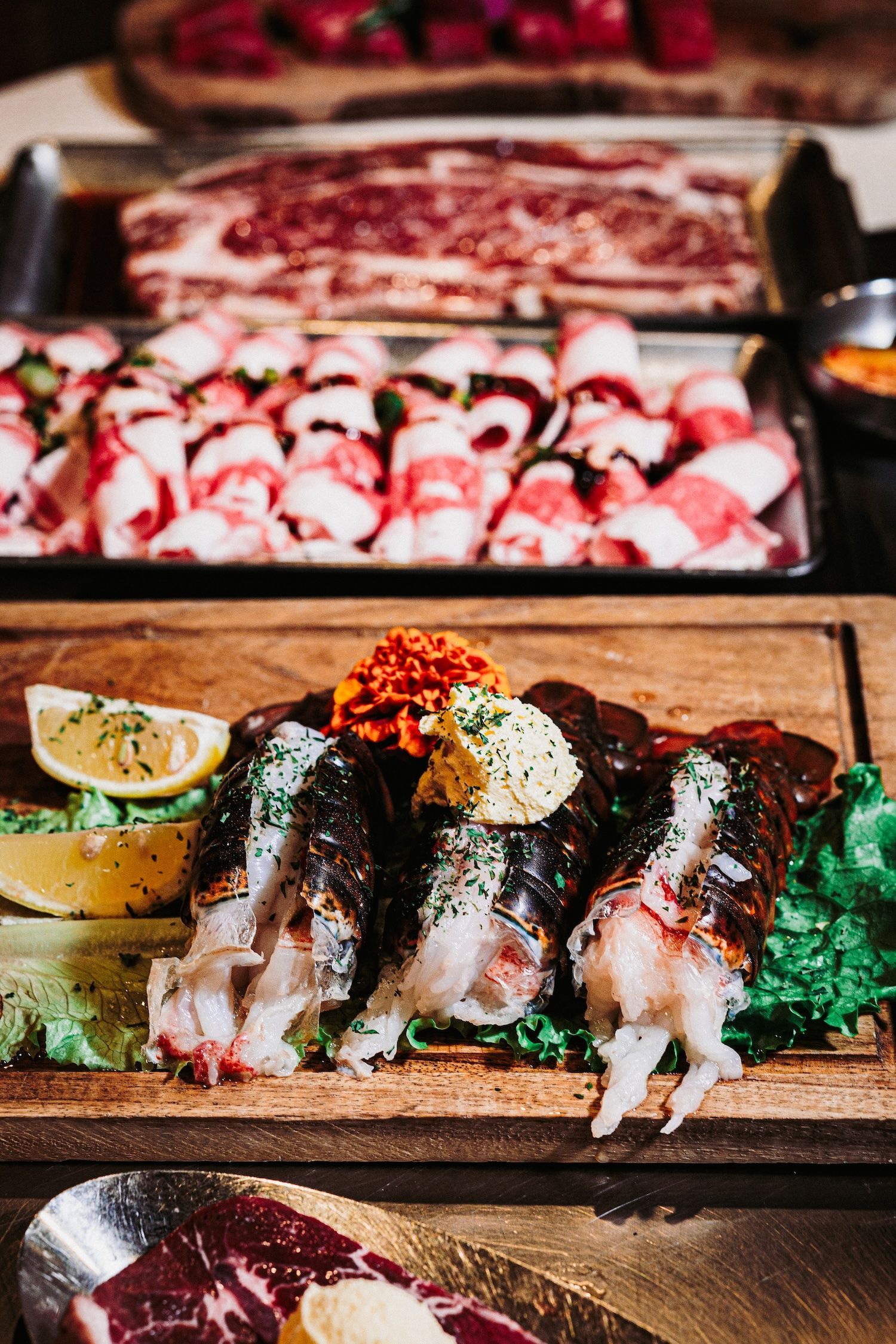 Lobster Tail-Garlic Soy Beef Belly