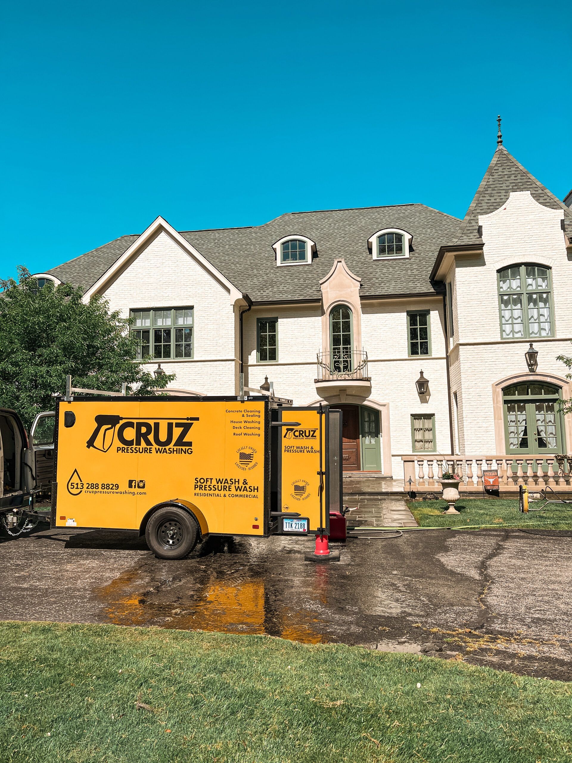 Cruz Pressure Washing Yellow Trailer — Cincinnati, OH — Cruz Pressure Washing
