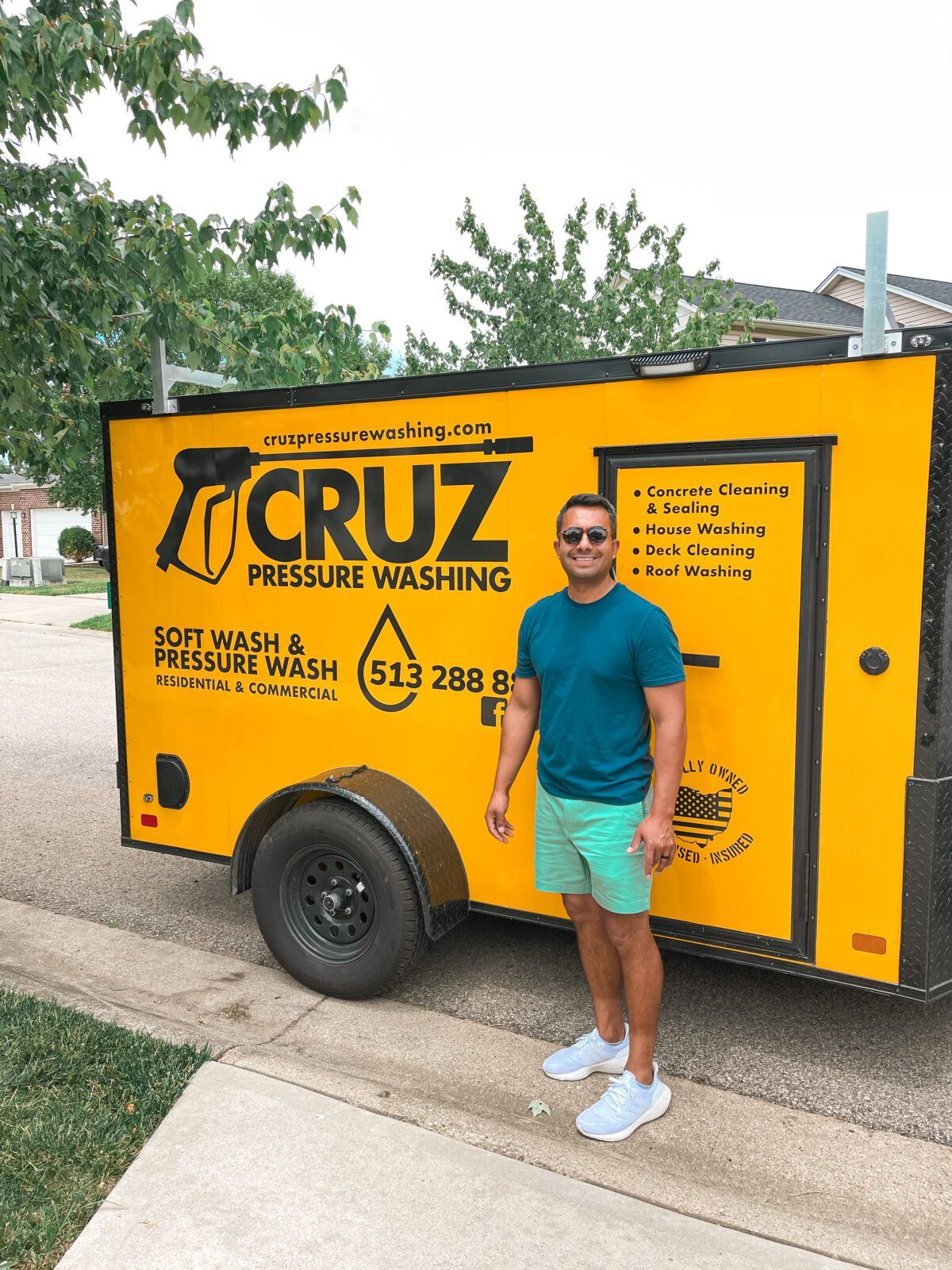 Man and Cruz Pressure Washing Trailer — Cincinnati, OH — Cruz Pressure Washing