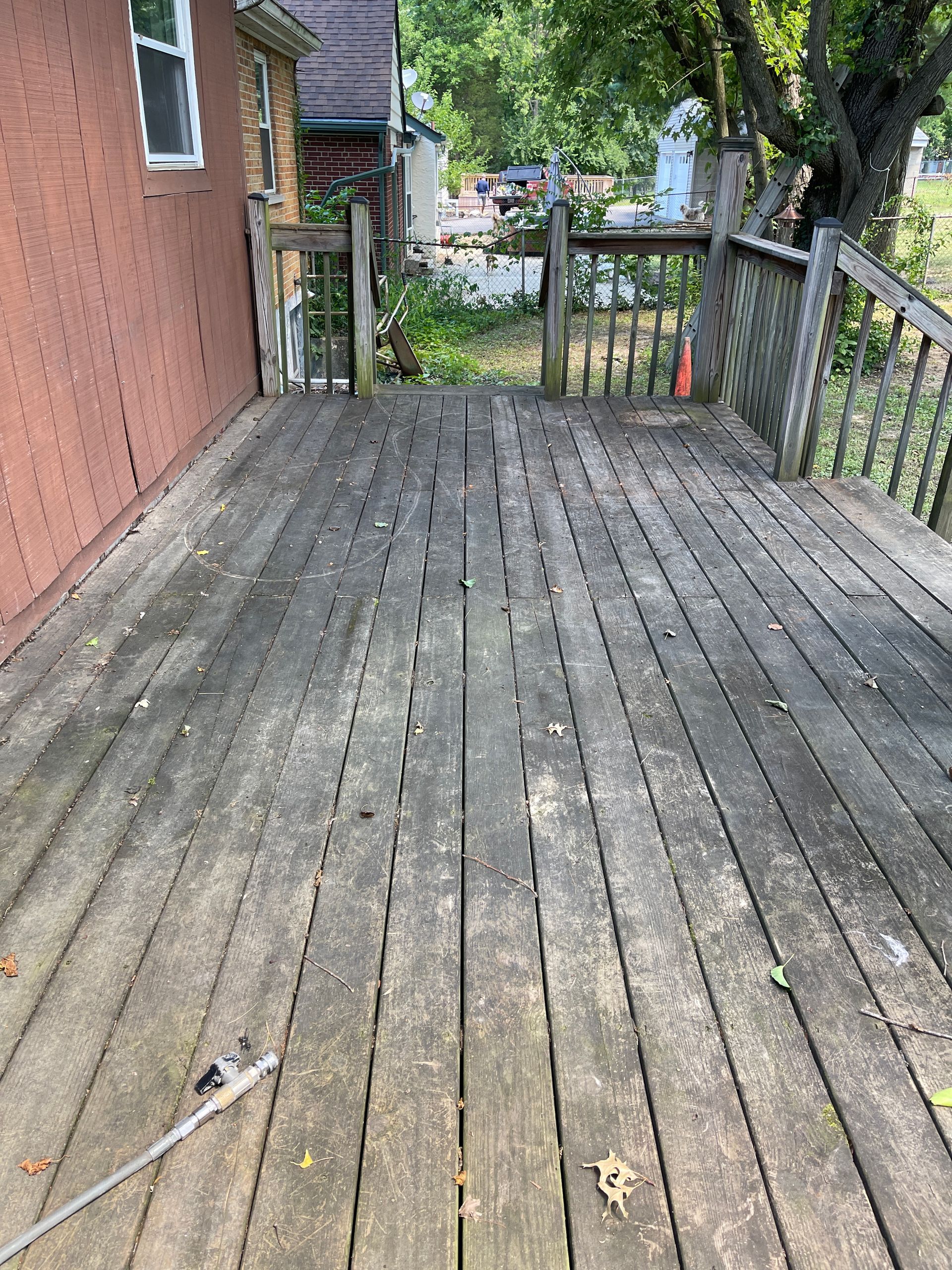 Before Wood Stair Cleaning — Cincinnati, OH — Cruz Pressure Washing