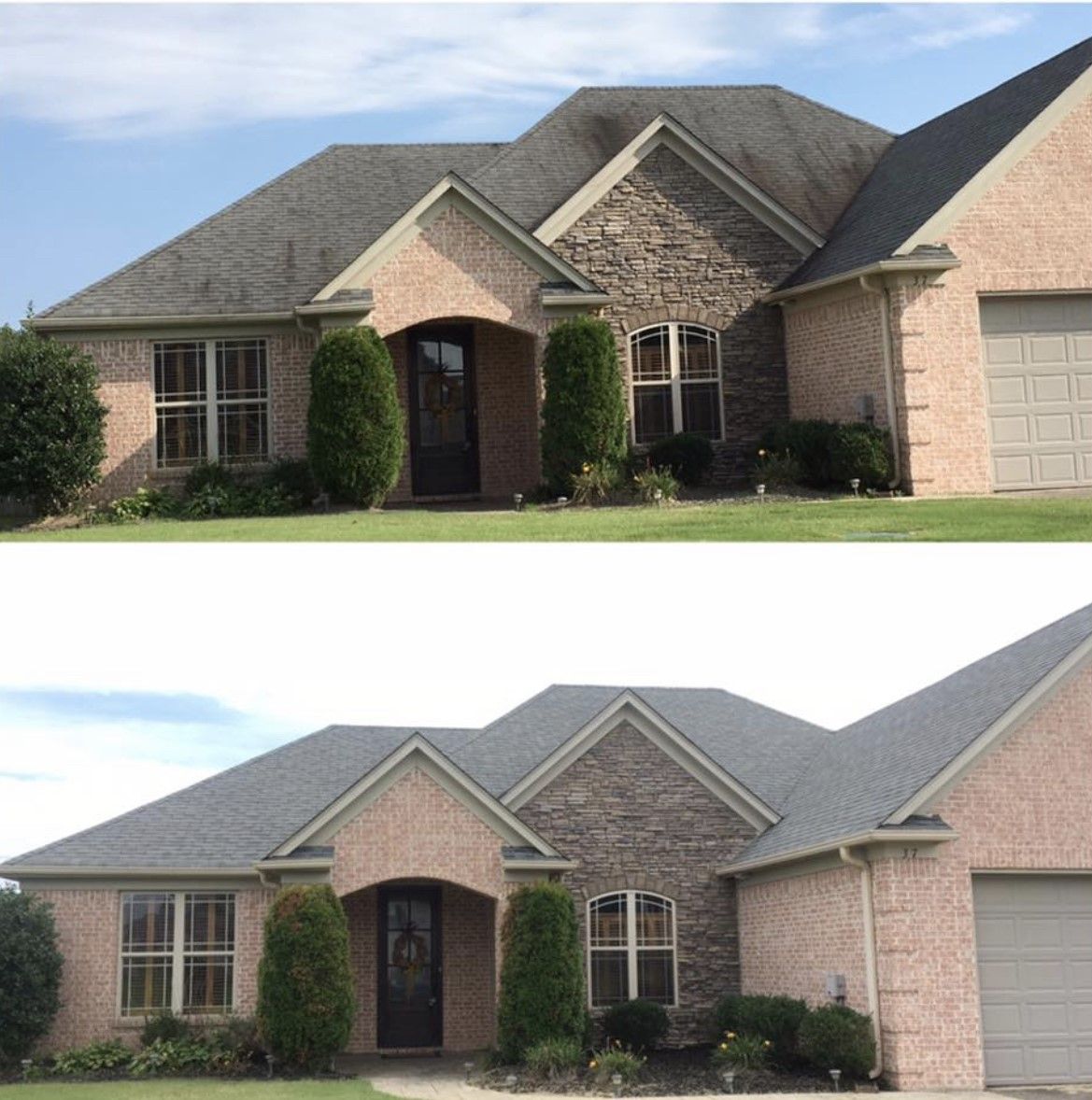 Before and After Roof Washing — Cincinnati, OH — Cruz Pressure Washing