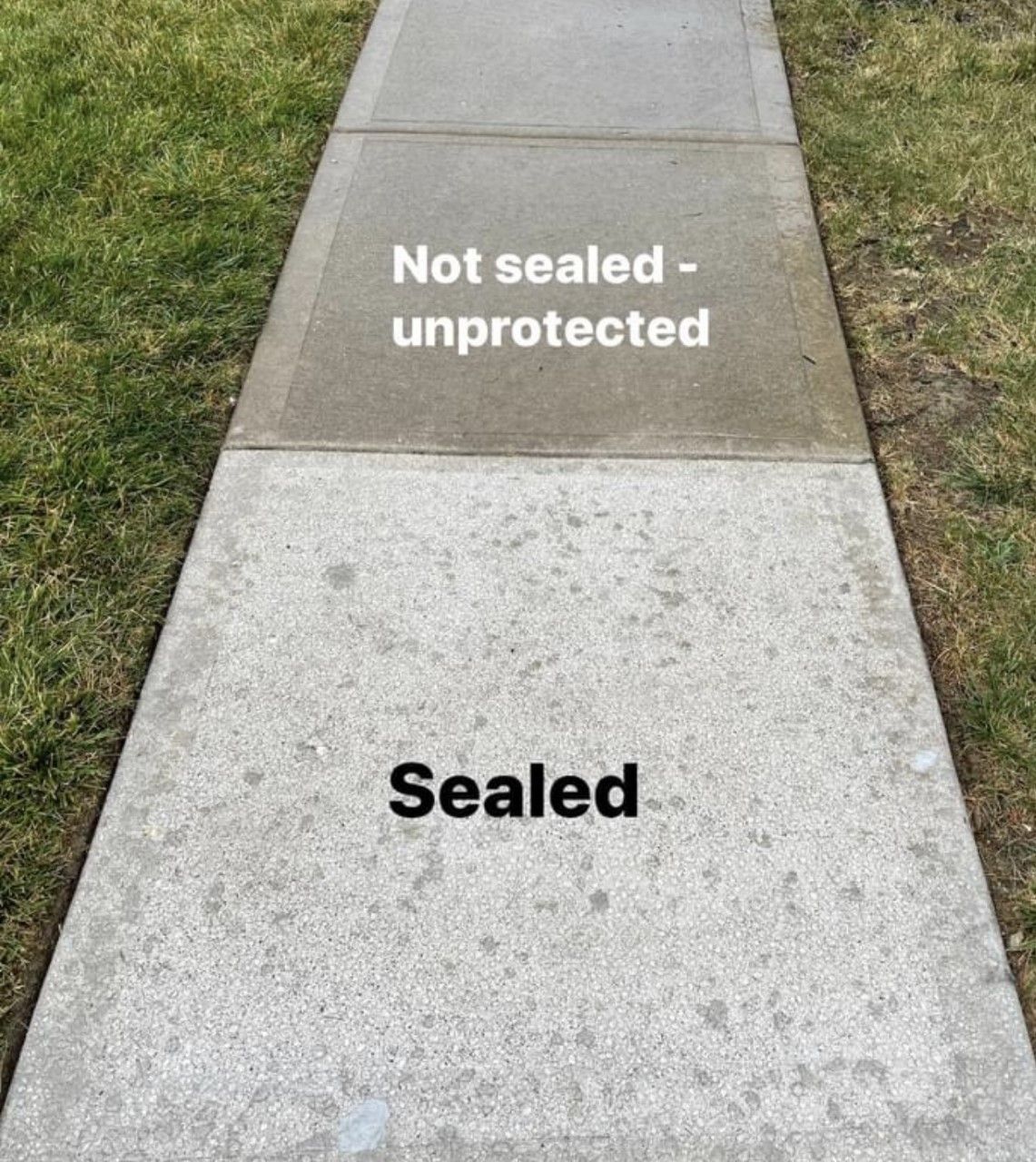 Not Sealed and Sealed Concrete Walkway — Cincinnati, OH — Cruz Pressure Washing